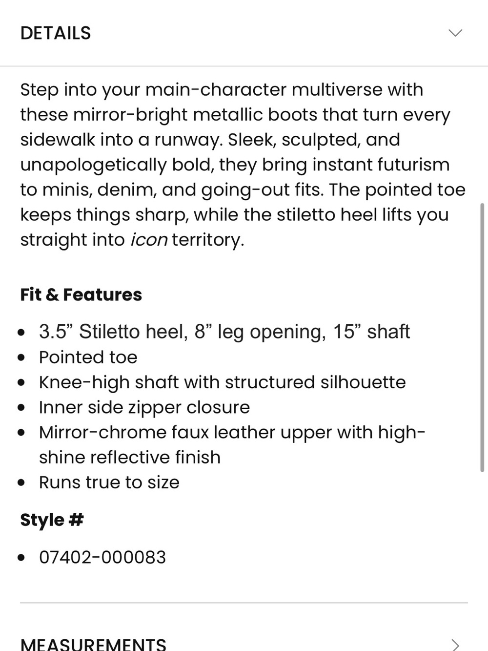 Windsor Galaxy Girl Mirror Metallic Knee Boots - Picture 7 of 7